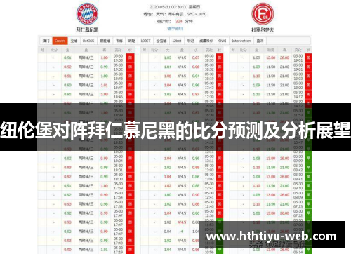 纽伦堡对阵拜仁慕尼黑的比分预测及分析展望